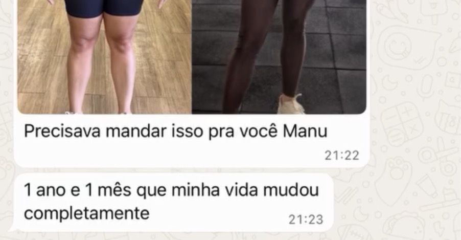Depoimento de paciente sobre transformação após um ano de acompanhamento
